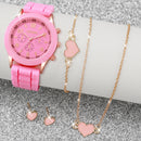 Conjunto Kit 5/6 Relógios de Quartzo | Pulseira de Silicone | Estilo e Elegância para Mulheres e Meninas