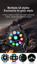 Smartwatch militar à prova d'água para homens, tela HD, lanterna, monitoramento de saúde, freqüência cardíaca, chamada BT, relógio inteligente para Android, IOS, 360x360