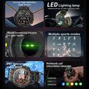 Smartwatch militar à prova d'água para homens, tela HD, lanterna, monitoramento de saúde, freqüência cardíaca, chamada BT, relógio inteligente para Android, IOS, 360x360