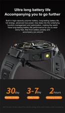 Smartwatch militar à prova d'água para homens, tela HD, lanterna, monitoramento de saúde, freqüência cardíaca, chamada BT, relógio inteligente para Android, IOS, 360x360