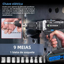Furadeira Elétrica Sem Fio Recarregável com Maleta e Acessórios