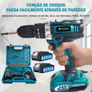 Furadeira Elétrica Sem Fio Recarregável com Maleta e Acessórios