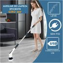 Esfregão Elétrico Giratório Recarregável 9 em 1 – Multiuso, Sem Fio, Ideal para Limpeza Pesada