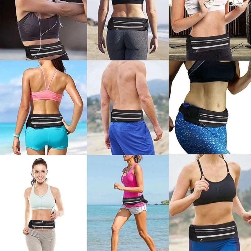 Pochete Fitness Unissex em Neoprene com Faixa Refletiva – Ideal para Corrida, Caminhada e Treinos!