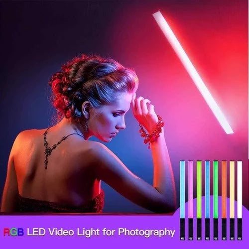 Bastão LED RGB Luxceo Q508A – 204 LEDs, Controle Remoto, Bateria Recarregável | Profissional e Portátil
