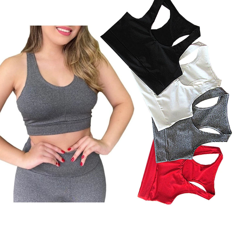 Kit com 10 Tops Fitness Femininos – Modelo Nadador | Alta Sustentação e Conforto no Seu Treino