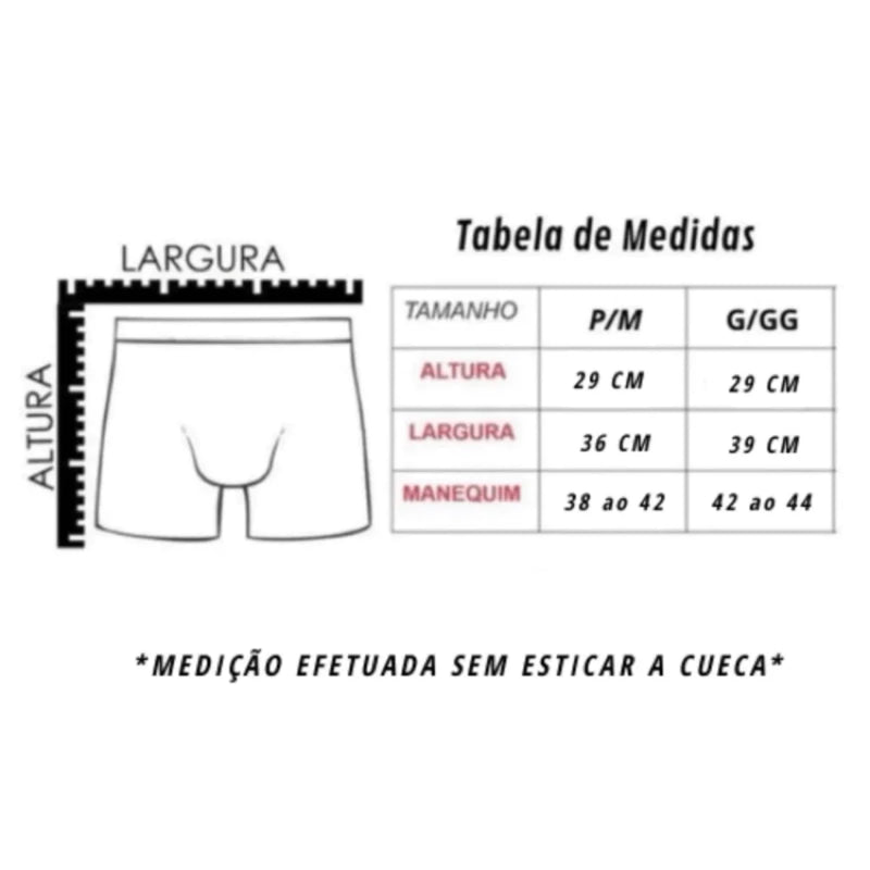 kit com 4 Cuecas Boxer Masculinas Sem Costura de Microfibra