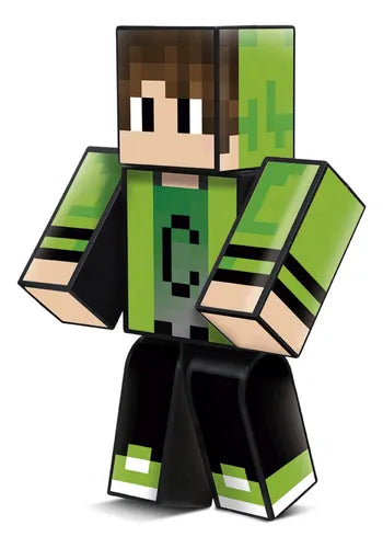 Kit com 2 Bonecos Gamer – Athos + Cadres Minecraft Youtubers Articulados 25cm
