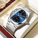 UTHAI Homens Relógio Luz Marca de Luxo de Aço Inoxidável Calendário Duplo À Prova D 'Água Masculino Negócios Lazer Moda Relógio de Quartzo Relógios