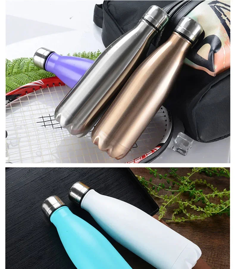 Garrafa térmica aço inoxidável de parede dupla manter quente e frio isolado balão de vácuo esporte
