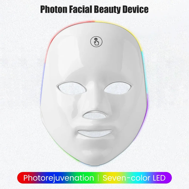 Máscara Facial LED 7 Cores com Fototerapia