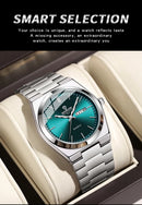 UTHAI Homens Relógio Luz Marca de Luxo de Aço Inoxidável Calendário Duplo À Prova D 'Água Masculino Negócios Lazer Moda Relógio de Quartzo Relógios