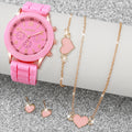 Conjunto Kit 5/6 Relógios de Quartzo | Pulseira de Silicone | Estilo e Elegância para Mulheres e Meninas