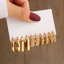 Conjunto de brincos de pérola geométrica vintage