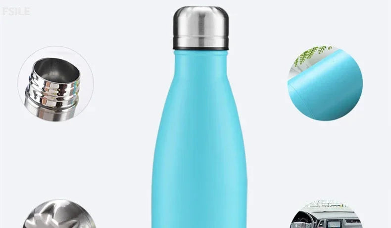 Garrafa térmica aço inoxidável de parede dupla manter quente e frio isolado balão de vácuo esporte