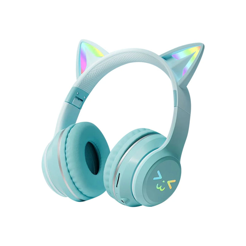 Fones de ouvido bluetooth com microfone, Orelha de gato e com Luzes