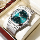 UTHAI Homens Relógio Luz Marca de Luxo de Aço Inoxidável Calendário Duplo À Prova D 'Água Masculino Negócios Lazer Moda Relógio de Quartzo Relógios