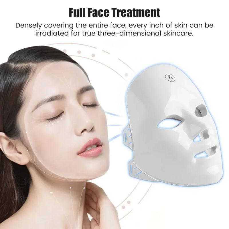 Máscara Facial LED 7 Cores com Fototerapia