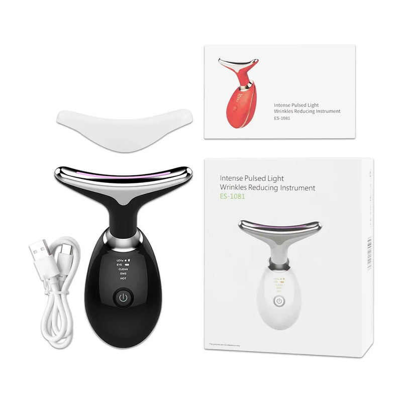 Dispositivo de Beleza Facial e Pescoço com EMS e Terapia de Luz LED
