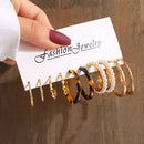 Conjunto de brincos de pérola geométrica vintage