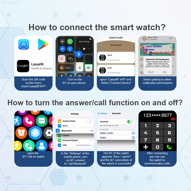 LAXASFIT T900Ultra Smartwatch Bluetooth Talk Smartwatch Aviso de mensagem Monitor de frequência cardíaca Relógio esportivo para Android IOS Homens Mulheres