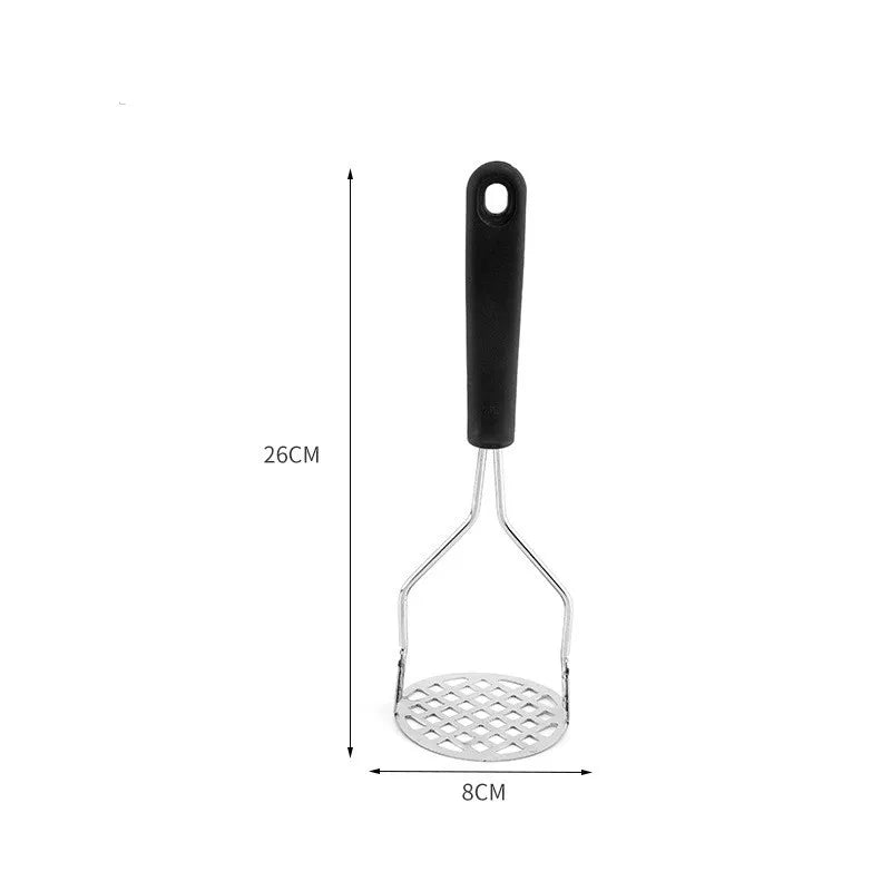Amassador de Batatas e Legumes Multiuso em Aço Inox com Cabo Plástico