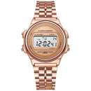 Relógio Feminino Retrô Quadrado Digital Luxo