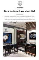 Relógio Poedagar de quartzo masculino luxo esportes à prova água