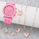 Conjunto Kit 5/6 Relógios de Quartzo | Pulseira de Silicone | Estilo e Elegância para Mulheres e Meninas