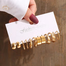 Conjunto de brincos de pérola geométrica vintage