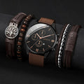 Kit 4/5 Relógio Masculino Estilo Casual – Pulseira Couro/Náilon | Quartzo