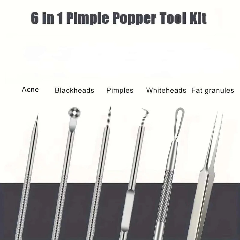 Conjunto de Pinças de Espinhas Ultra-Precisas – 6 Peças