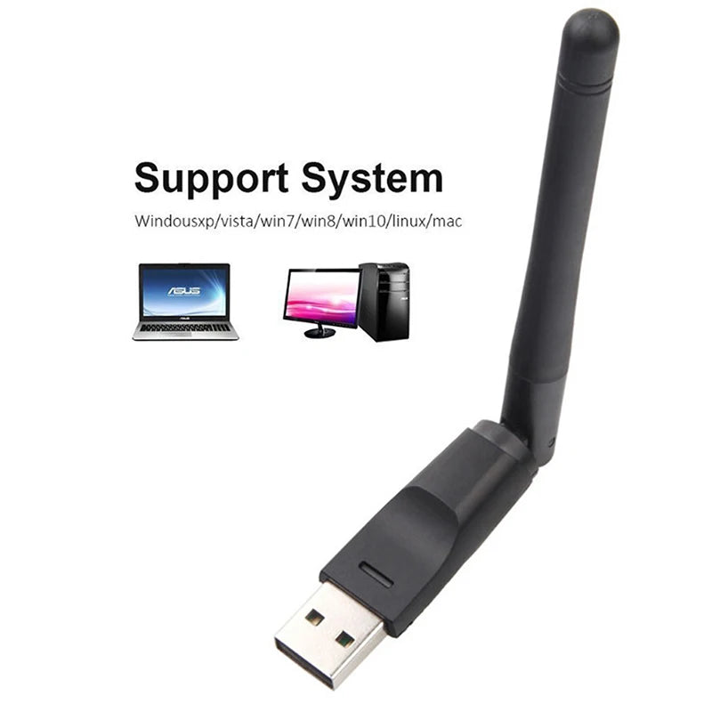 Adaptador Wi-Fi sem fio Mini USB, 150Mbps