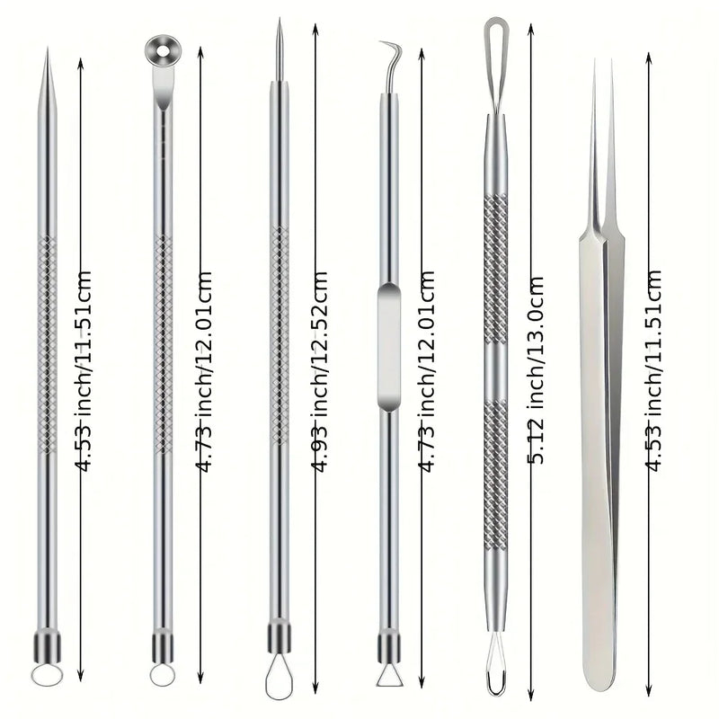 Conjunto de Pinças de Espinhas Ultra-Precisas – 6 Peças