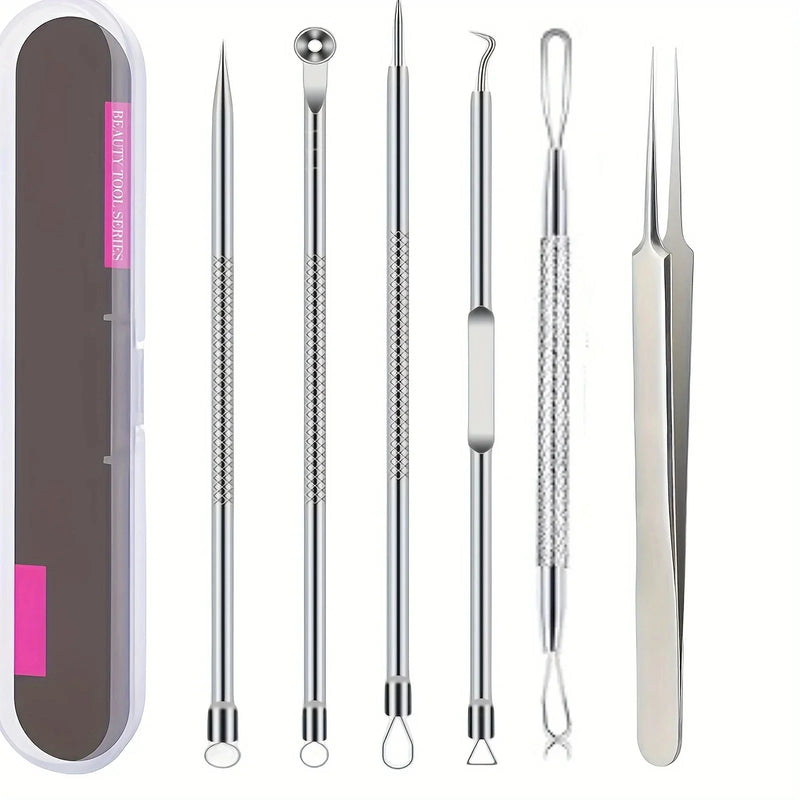 Conjunto de Pinças de Espinhas Ultra-Precisas – 6 Peças