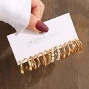 Conjunto de brincos de pérola geométrica vintage