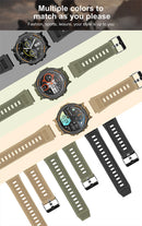 Smartwatch militar à prova d'água para homens, tela HD, lanterna, monitoramento de saúde, freqüência cardíaca, chamada BT, relógio inteligente para Android, IOS, 360x360