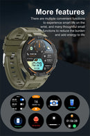 Smartwatch militar à prova d'água para homens, tela HD, lanterna, monitoramento de saúde, freqüência cardíaca, chamada BT, relógio inteligente para Android, IOS, 360x360
