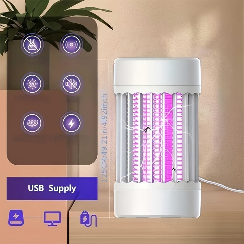Assassino de MosquitosLuz Roxa Choque Elétrico, USB, Adequado para Quarto, Cozinha, Sala de Estar, Estudo, Escritório.