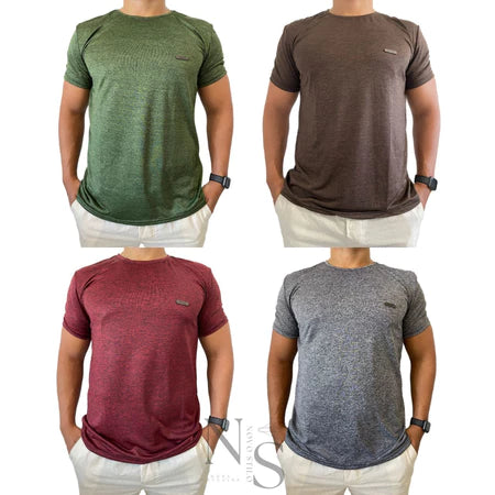 Kit com 4 Camisetas Masculinas Malha Fria – Dry Fit | Conforto e Estilo para Treinar ou Usar no Dia a Dia