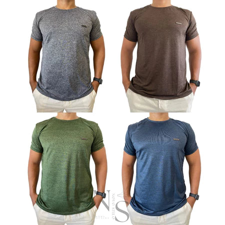 Kit com 4 Camisetas Masculinas Malha Fria – Dry Fit | Conforto e Estilo para Treinar ou Usar no Dia a Dia