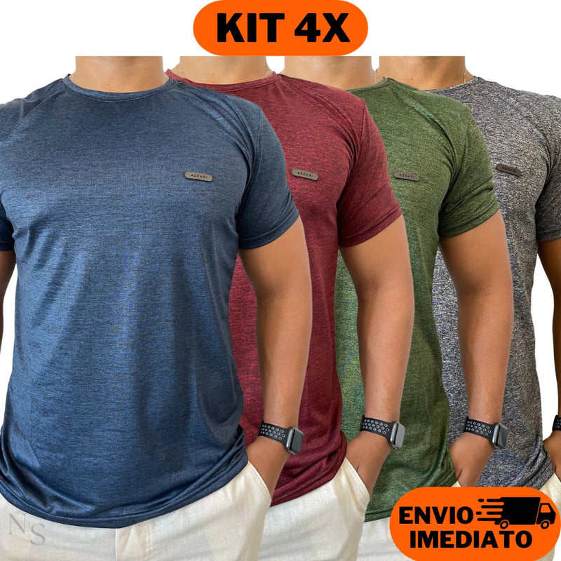 Kit com 4 Camisetas Masculinas Malha Fria – Dry Fit | Conforto e Estilo para Treinar ou Usar no Dia a Dia