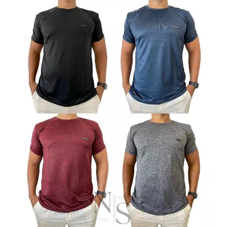 Kit com 4 Camisetas Masculinas Malha Fria – Dry Fit | Conforto e Estilo para Treinar ou Usar no Dia a Dia