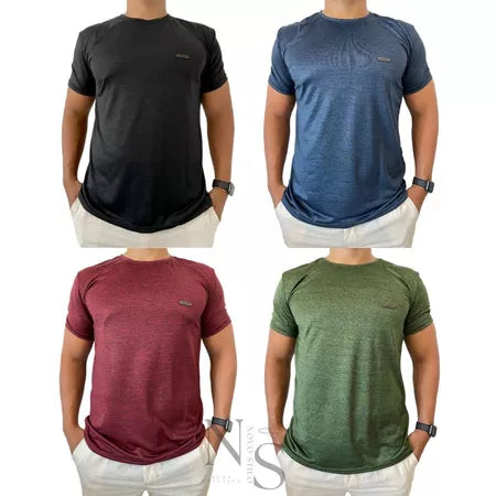 Kit com 4 Camisetas Masculinas Malha Fria – Dry Fit | Conforto e Estilo para Treinar ou Usar no Dia a Dia