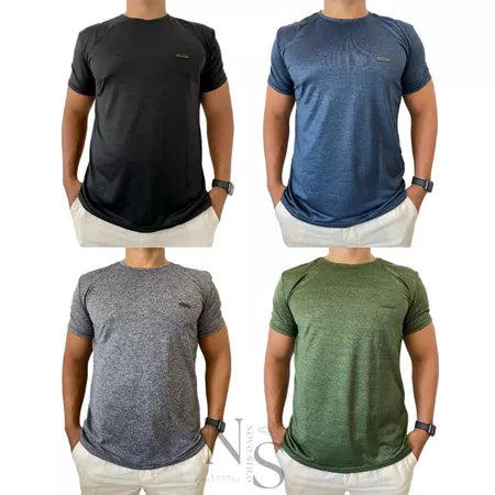 Kit com 4 Camisetas Masculinas Malha Fria – Dry Fit | Conforto e Estilo para Treinar ou Usar no Dia a Dia