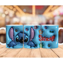 Caneca Xícara Personalizada Lilo e Stitch Disney – Efeito 3D em Porcelana 325ml