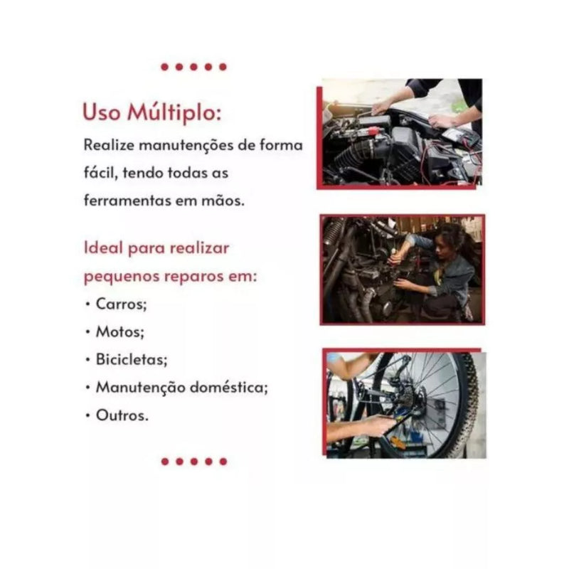 Kit de Ferramentas com Catraca Reversível 46 Peças – Alta Performance em Uma Maleta Compacta