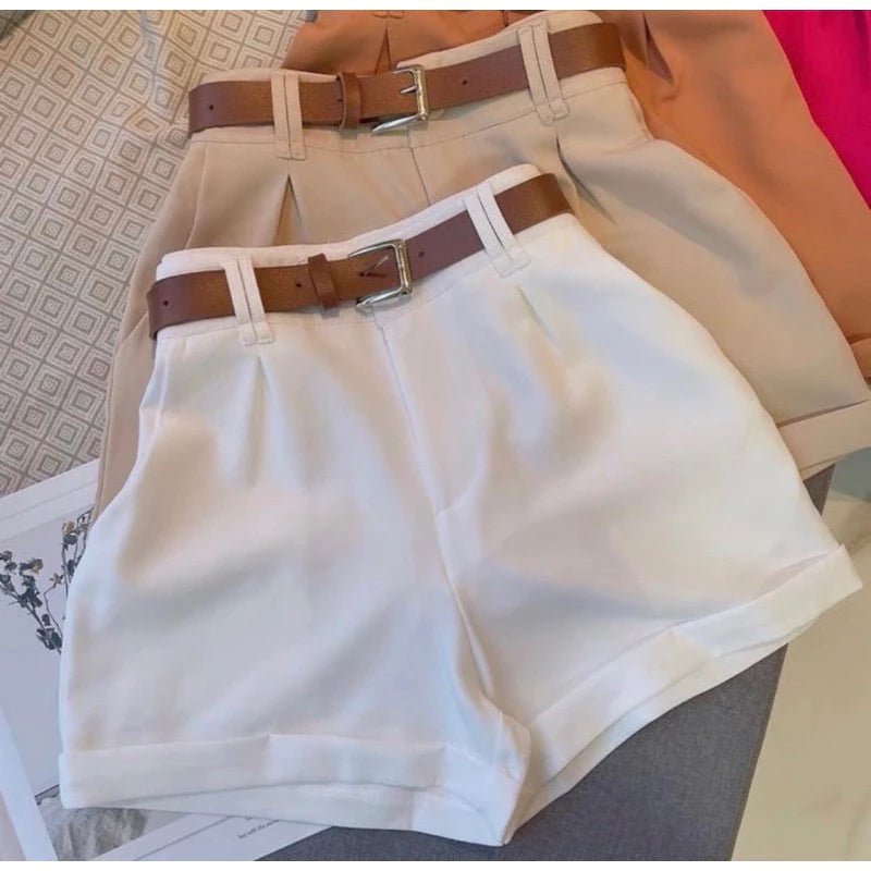 Short Feminino Alfaiataria Social com Cinto – Cintura Alta