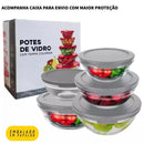 Conjunto de Tigelas Bowls de Vidro com Tampa – Organização, Qualidade e Versatilidade para sua Cozinha!