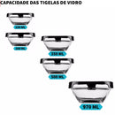 Conjunto de Tigelas Bowls de Vidro com Tampa – Organização, Qualidade e Versatilidade para sua Cozinha!